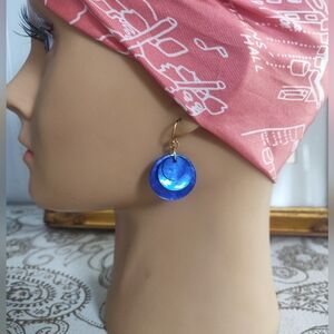 New Blue Triple Shell Earrings
